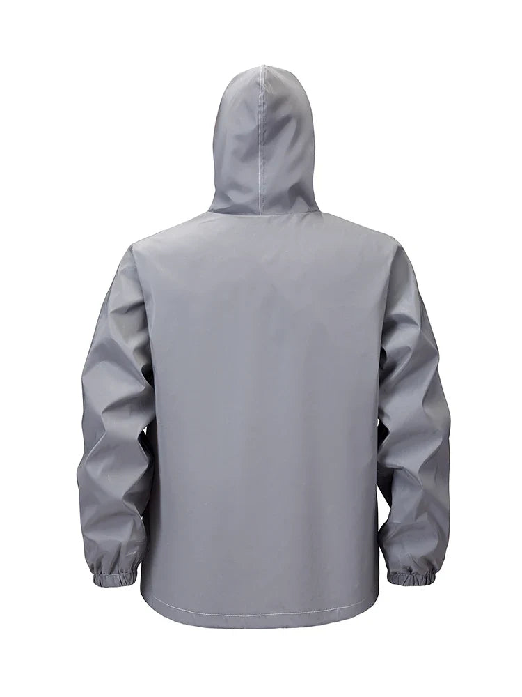 Spring New Men's Reflective Clothes Windproof Night Running Hoodie Jacket Glowing Safe Jacket Street Dance Hip Hop Streetwear