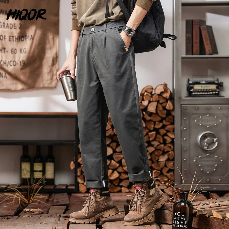 Men Elastic Waist Cargo Pants