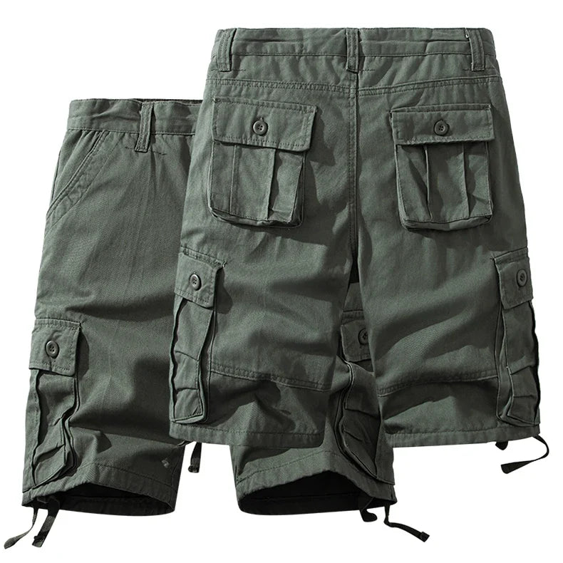 Men's Cotton Shorts Cargo Knee Pants Tactical Casual Sports Shorts Man Hiking Fishing Y2K Clothes