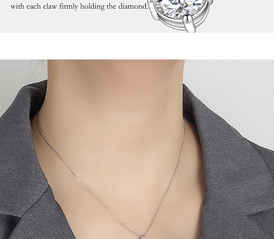1.8CT Moissanite Necklace for Women S925 Pure Silver 3-Stone Laboratory Cultivated Diamond Pendant Luxury Jewelry Gift