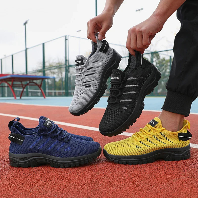 Men's Casual Shoes Breathable Fly Woven Mesh Upper Comfortable Outdoor Walking Cycling Exercise Shoes for Men Tenis Para Hombre