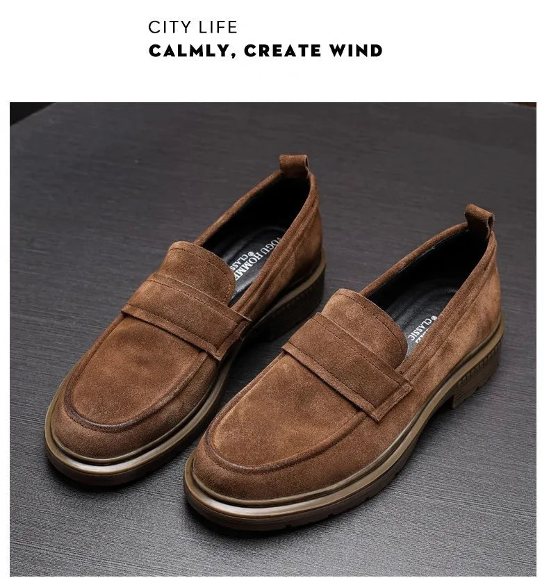 Classic Soft Cowhide Mans Loafers Spring Luxury Genuine Leather Comfortable Fashion British Outdoor Leisure Driving Shoes Man