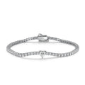 2mm Round Moissanite Tennis Bracelets with 5mm Pink White Heart Cut Diamond Bracelet for Women Men 925 Sterling Silver Bangle