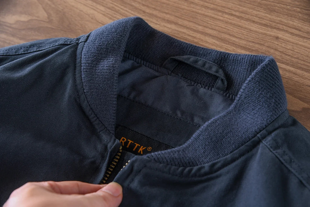 2025 Spring And Autumn New American Retro Men's Solid Color Twill Baseball Clothes 100% Cotton Fashion Wash Leisure Jacket Coat