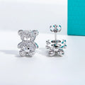 Moissanites Bear Earrings 925 Sterling Silver D Color VVS1 Moissanite Stud Earrings for Woman Jewelry Wholesale