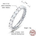 2mm Full Eternity Moissanite Ring 925 Sterling Silver D Color VVS1 Stackable Wedding Band For Women Fine Jewelry