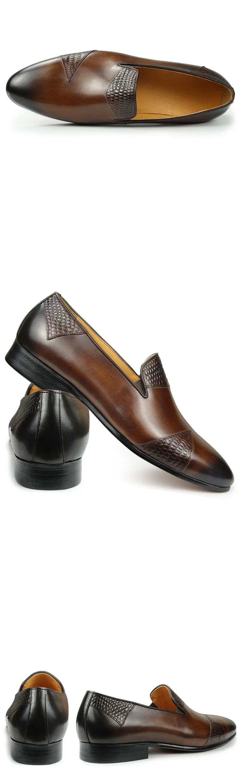 Fashion Men Dress Driving Shoes Genuine Cow Leather Casual One-step Loafers Shoe Handmade Simplicity Luxury Leather Shoe