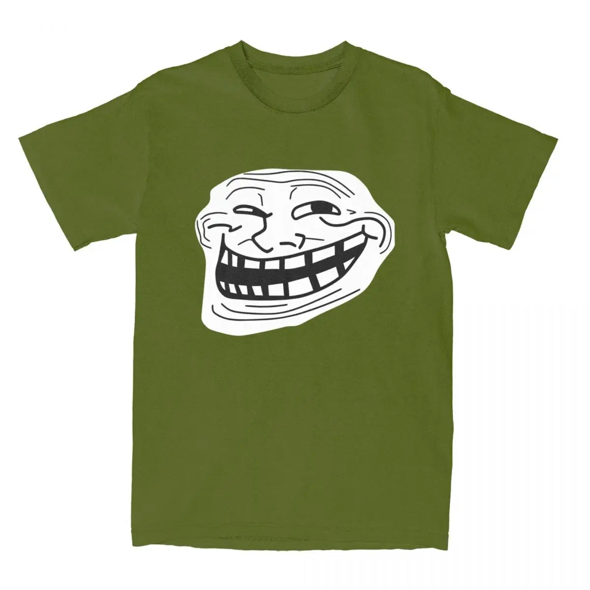 تي شيرت رجالي بتصميم Rage Comic Trollface مضحك على طراز أنيمي الهيب هوب بأكمام قصيرة، قمصان صيفية رائعة من القطن الخالص بياقة مستديرة مقاس 6XL