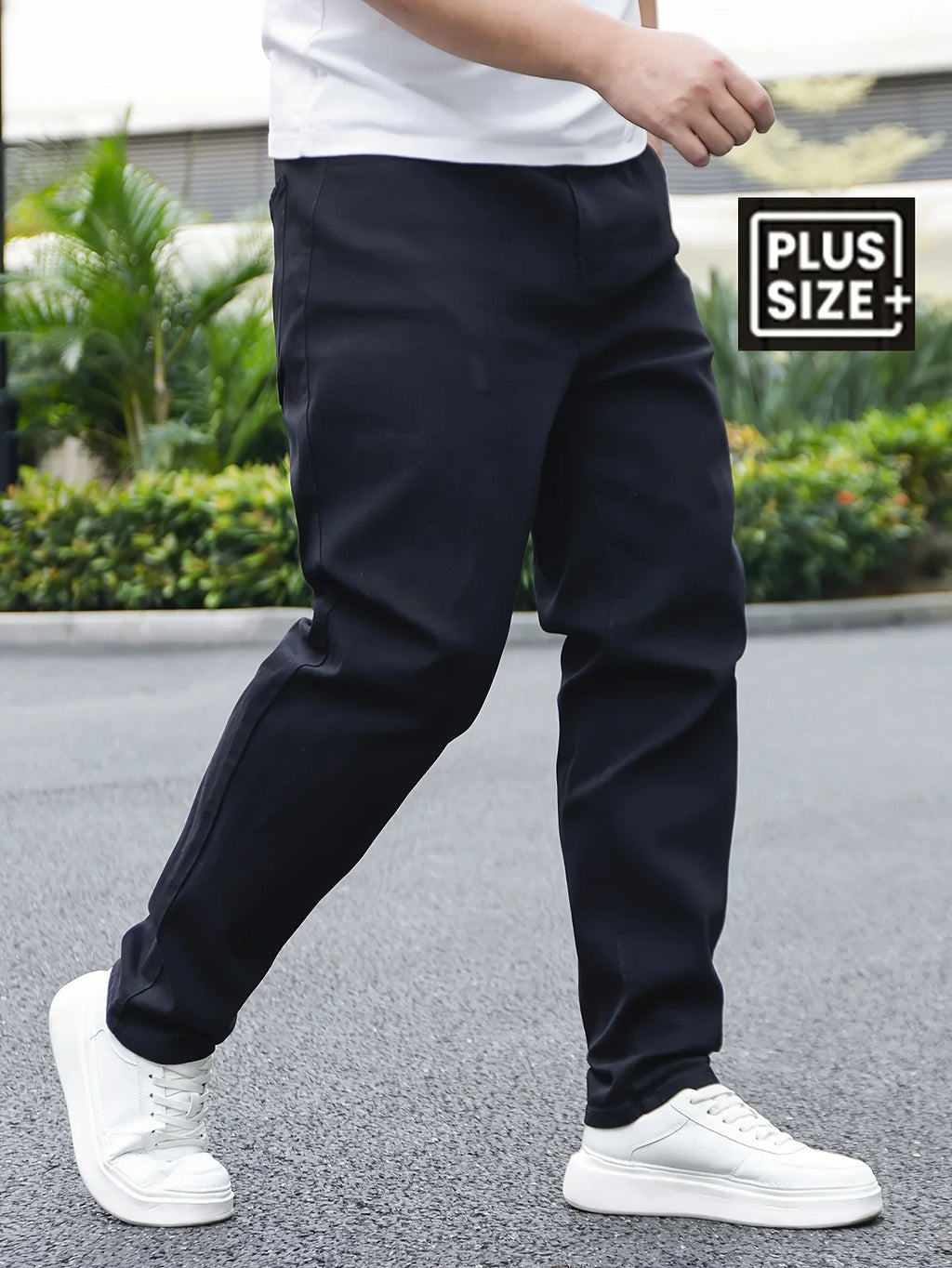 Men's Casual Basics Solid Black Slim Fit Jeans Stretch Elastane Men's Spring Trousers Simple and Versatile Men's Pants