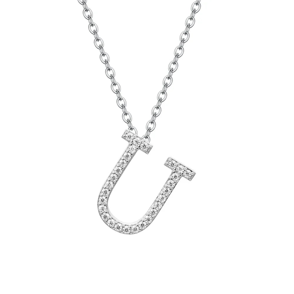 D VVS1 Color Moissanite Letters Necklace Pendant 100% 925 Sterling SIlver for Women Man Fine Jewelry Accessories Gift