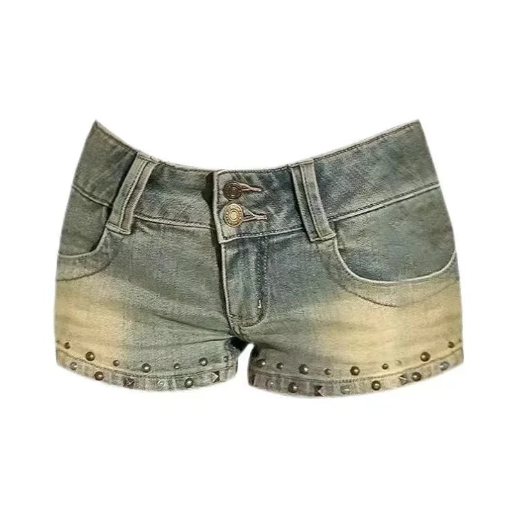 Harajuku Women's Jeans Shorts Y2K Grunge Vintage Streetwear Beach Jorts Clothes 2000s Denim Hot Pants Japanese 2025 Summer