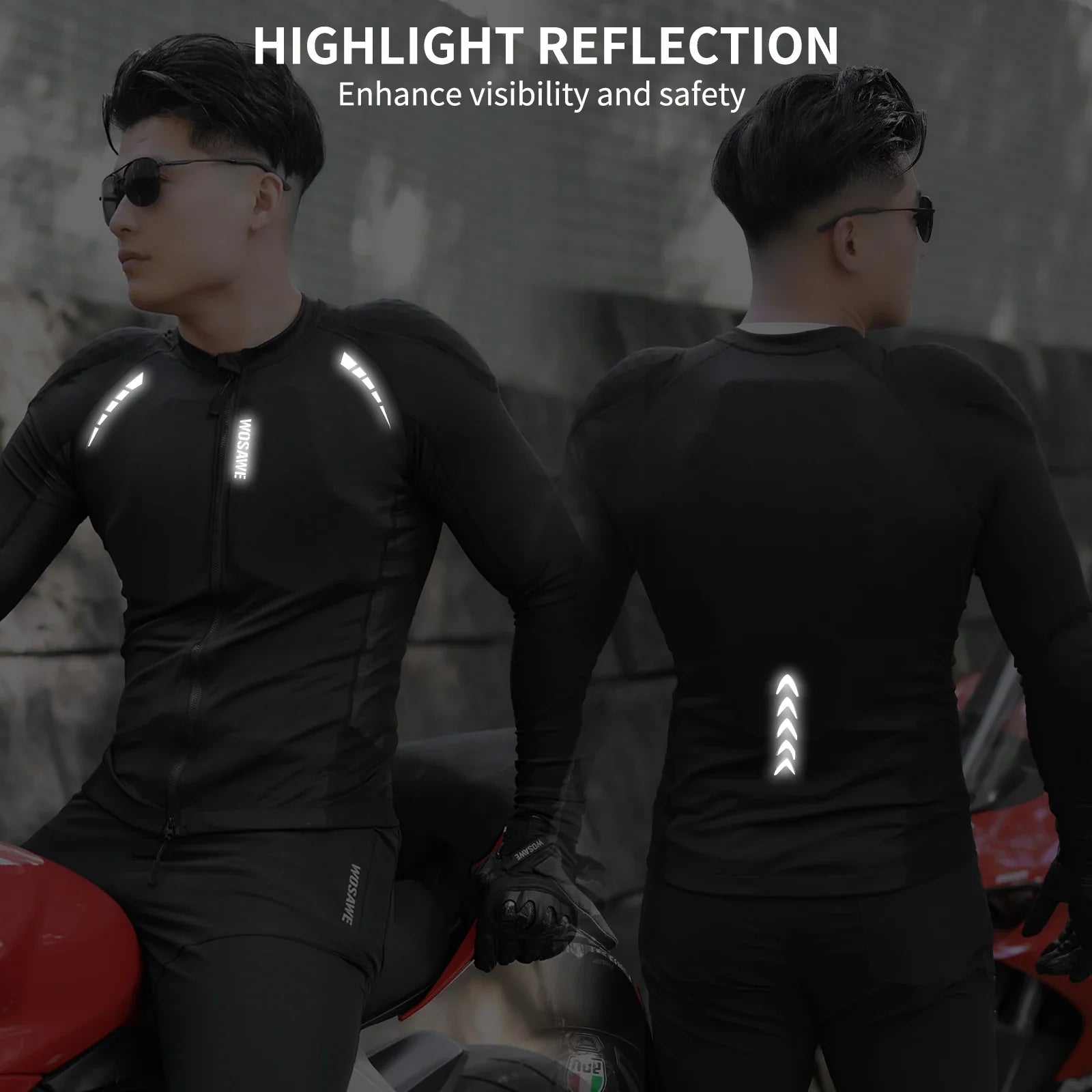 Men Motorcycle Riding Jacket Summer Motocross Motorbike Racing Outdoor Sports Jacket with Shoulder Elbow Back Gear