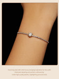 Round White Moissanite Bracelet for Women, 1 Carat Lab Grown Diamond 925 Sterling Silver Elegant Bracelet