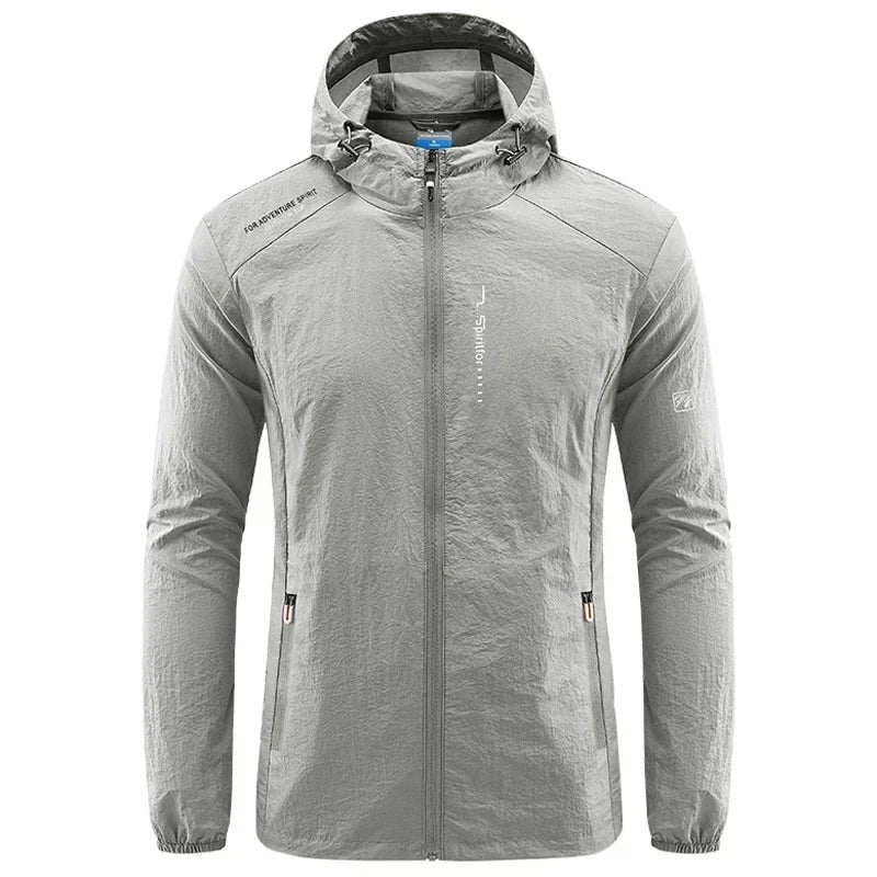 UPF50+ Summer Outdoor Quick Dry Sun-Protective Thin Jacket Men Hiking Fishing Cycling Hooded Gym Sport Ultra Light Windbreaker