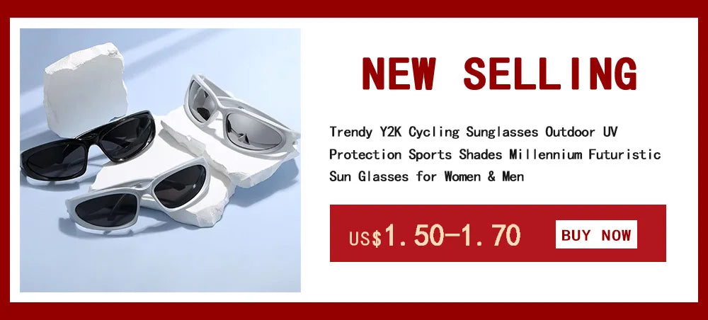 Rimless Rectangle Sunglasses Fashion Y2K Frameless Sun Glasses Shades for Women & Men