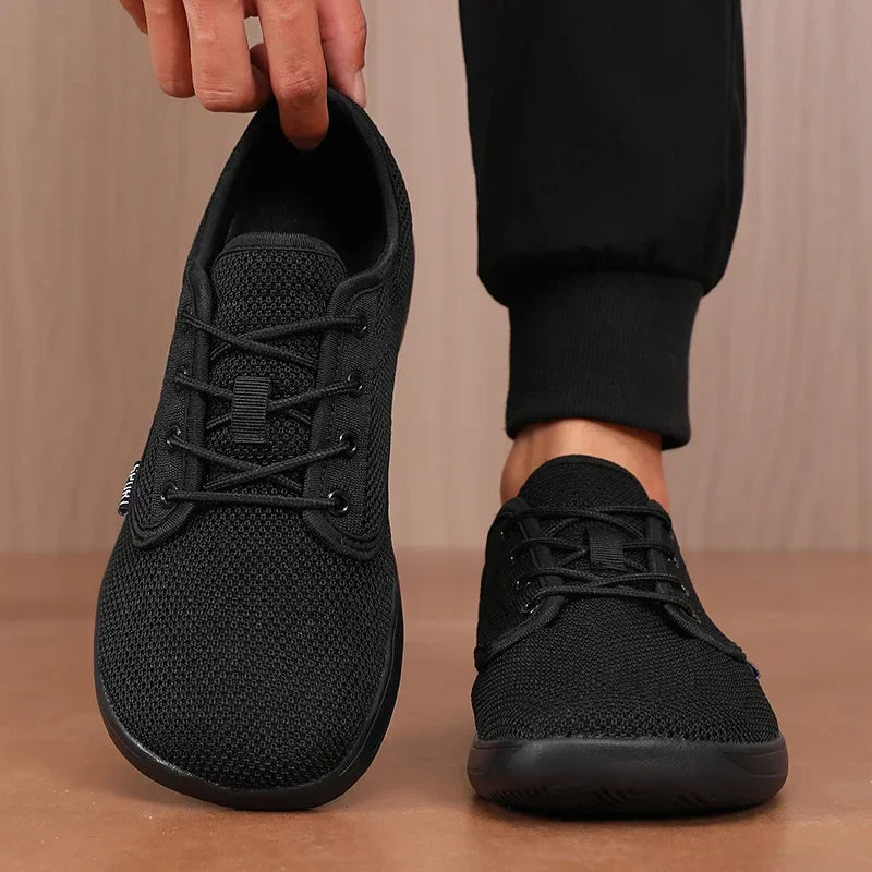 Wide Toe Men Shoes Breathable Knitted Mesh Comfortable Barefoot Shoes Casual Versatile Soft Sole Wide Last Shoes Walking Shoes