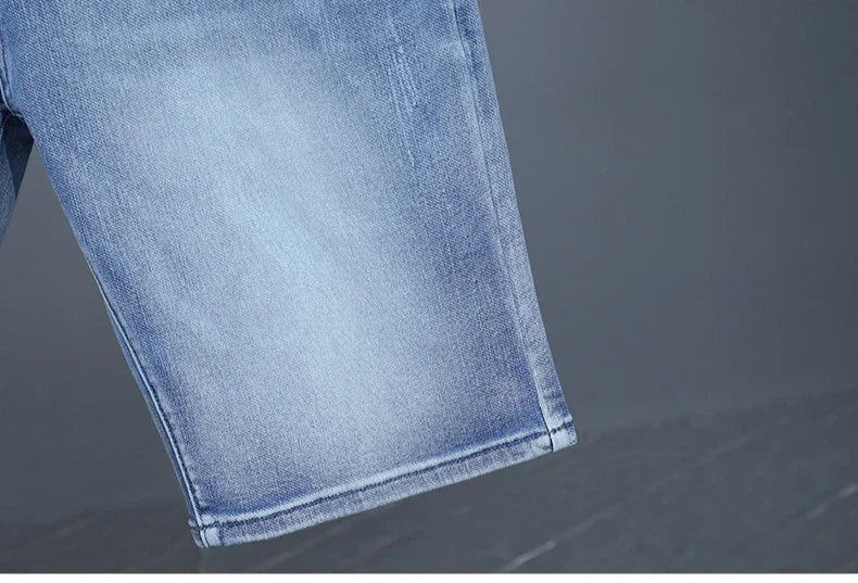 Men's Straight Casual Denim Shorts Simple Solid Cargo Slim Jeans Comfortable Breathable Bermuda Short Pants Summer 2025 Y2K
