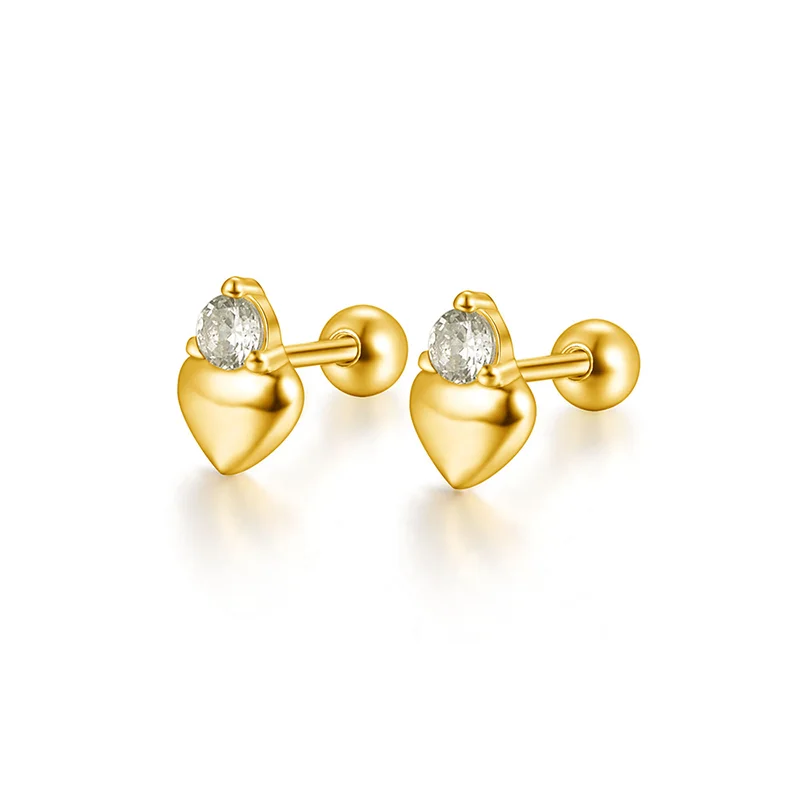 925 Sterling Silver Fashion Love Butterfly Romantic Star Crown Screw Stud Earrings for Women Ear Bone Piercing Jewelry