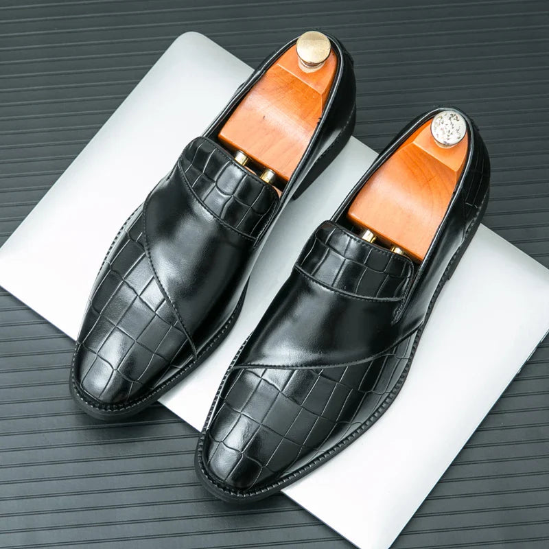 Men's Retro Leather Shoes – Classic Vintage-Inspired Formal Footwear for Adults