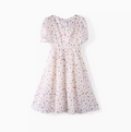 Purple polka dot chiffon dress for women