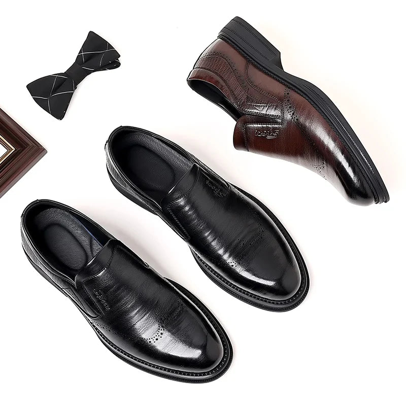 British Style Brand Men's Dress Shoes Fashion Patent Leather Men Business Flat Shoes Breathable Men Formal Office Working Shoes