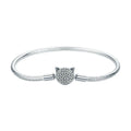 100% 925 Sterling Silver Glittering CZ Cute Cat Snake Chain Bracelet for Women Charm and Bead DIY Fine Jewelry SCB053