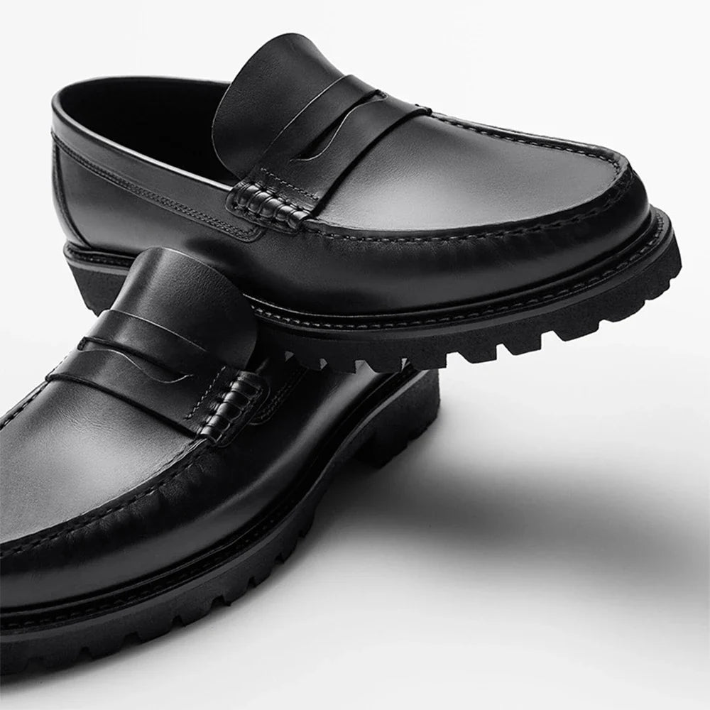 Handmade Men's Loafer Shoes High Quality Wear-Resistant Full Grain Leather Casual Shoes