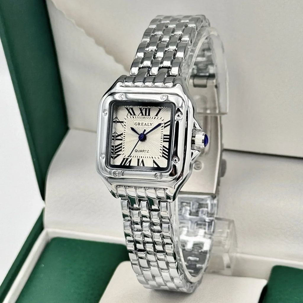 2026 Fashion Women Watch Calendar Stainless Steel Luxury Ladies Quartz Watches Business Female Clock (Without Box）