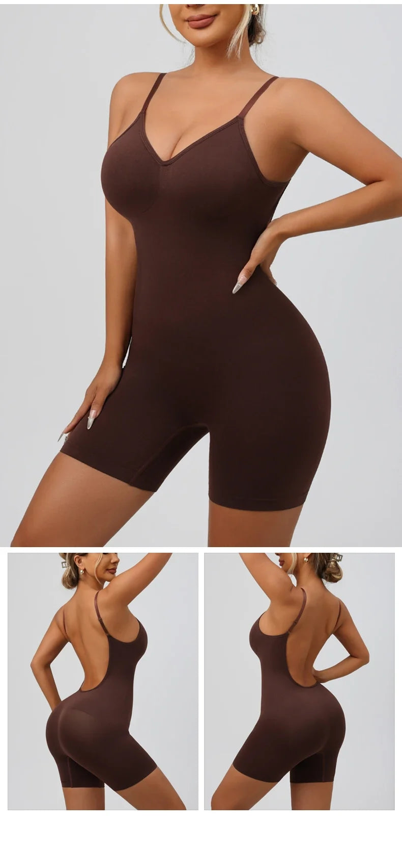 Seamless Low Back Bodysuit Shapewear Women Butt Lifter Smooth Body Shaper Backless Slimming Sheath Flat Belly Corset Underwear