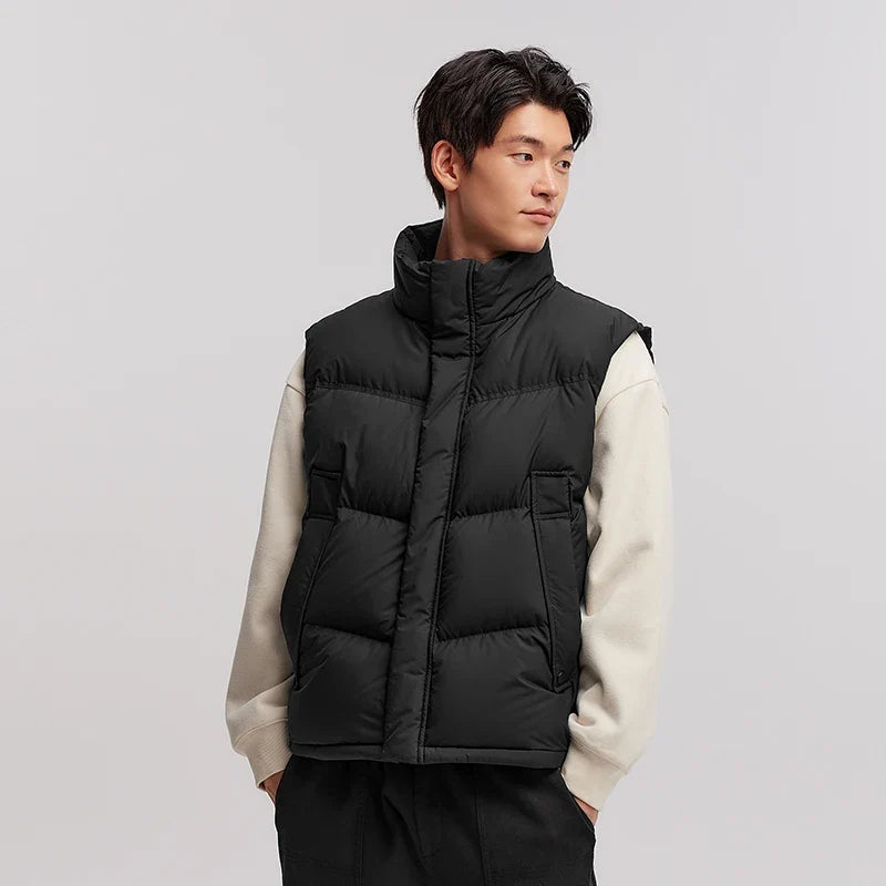 Down Vest Men 2025 Winter New Loose Waterproof Couple Matching Solid Versatile Outerwear