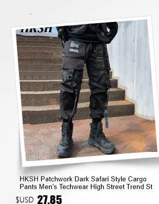 Autumn Winter New Men's Tide Original Design Techwear High Street Fashion Trend Vintage Jacket Chic Casual Coats Ins HK6132