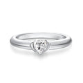 0.5CT Heart Cut Moissanite Solitaire Rings for Women Luxury Classic Wedding Lab Diamond Band 925 Sterling Silver Jewelry