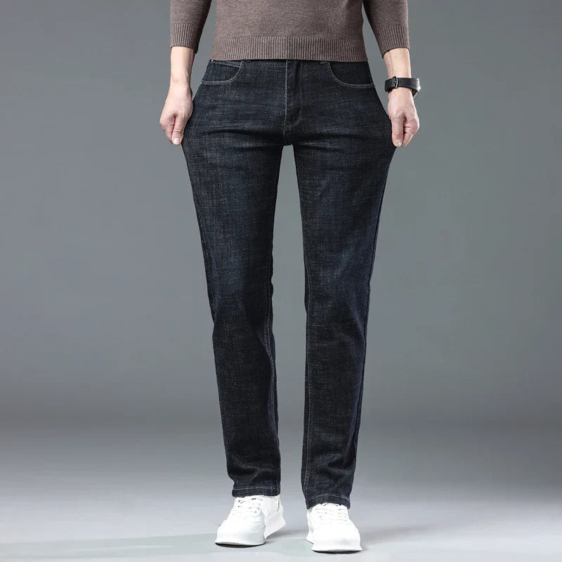 2025 Men's Casual Thin And Lightweight  Skinny Jeans Trousers Tight Pants Solid Colors