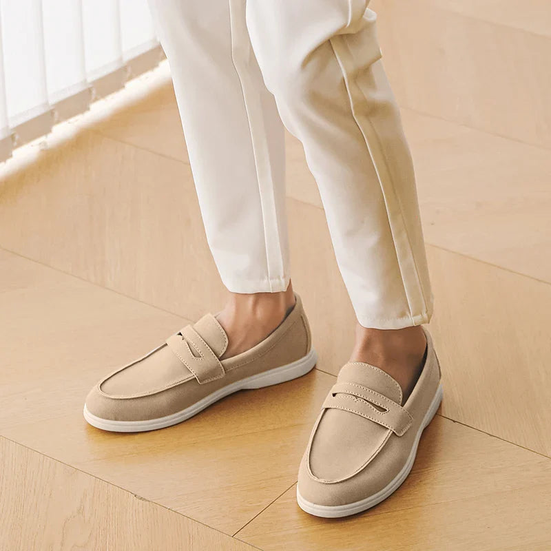 Men’s Suede Slip-On Loafers – Soft Comfortable Casual Shoes for Everyday Wear