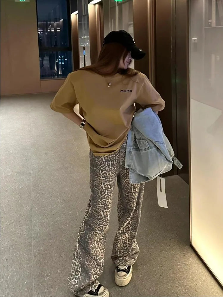 Women Denim Pants Female Oversize Wide Leg Trousers
