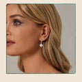 1.0CT Halo Moissanite Hoop Earrings Exquisite D Color Brilliant Round Cut Lab Created Diamond Drop Earrings for Women