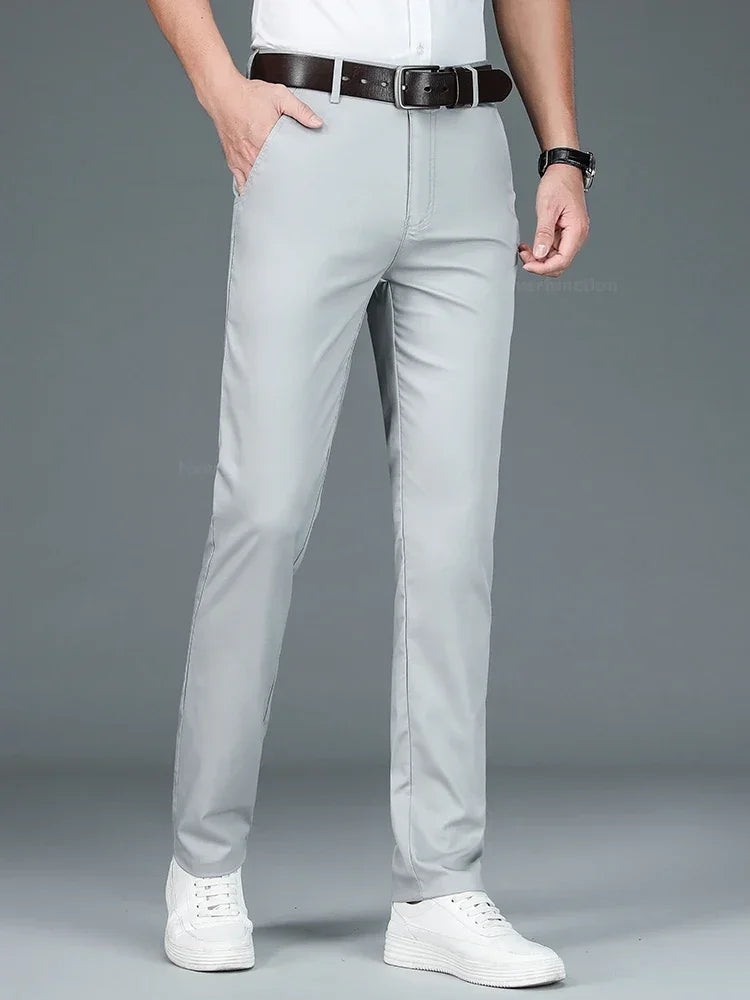 بنطال كاجوال بقصة مستقيمة، أنيق ومسامي، بنطلون كلاسيكي