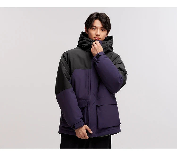 Down Jacket Men 2026 New Winter Couple Windproof Wear-Resistant and Warm Outdoor Contrasting Colors Outerwear