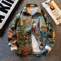 2025 spring Men's doodle Camouflage Men Jacket Loose Turn Down Collar Cargo Lapel Coat printing fashion jackets Outerwear male