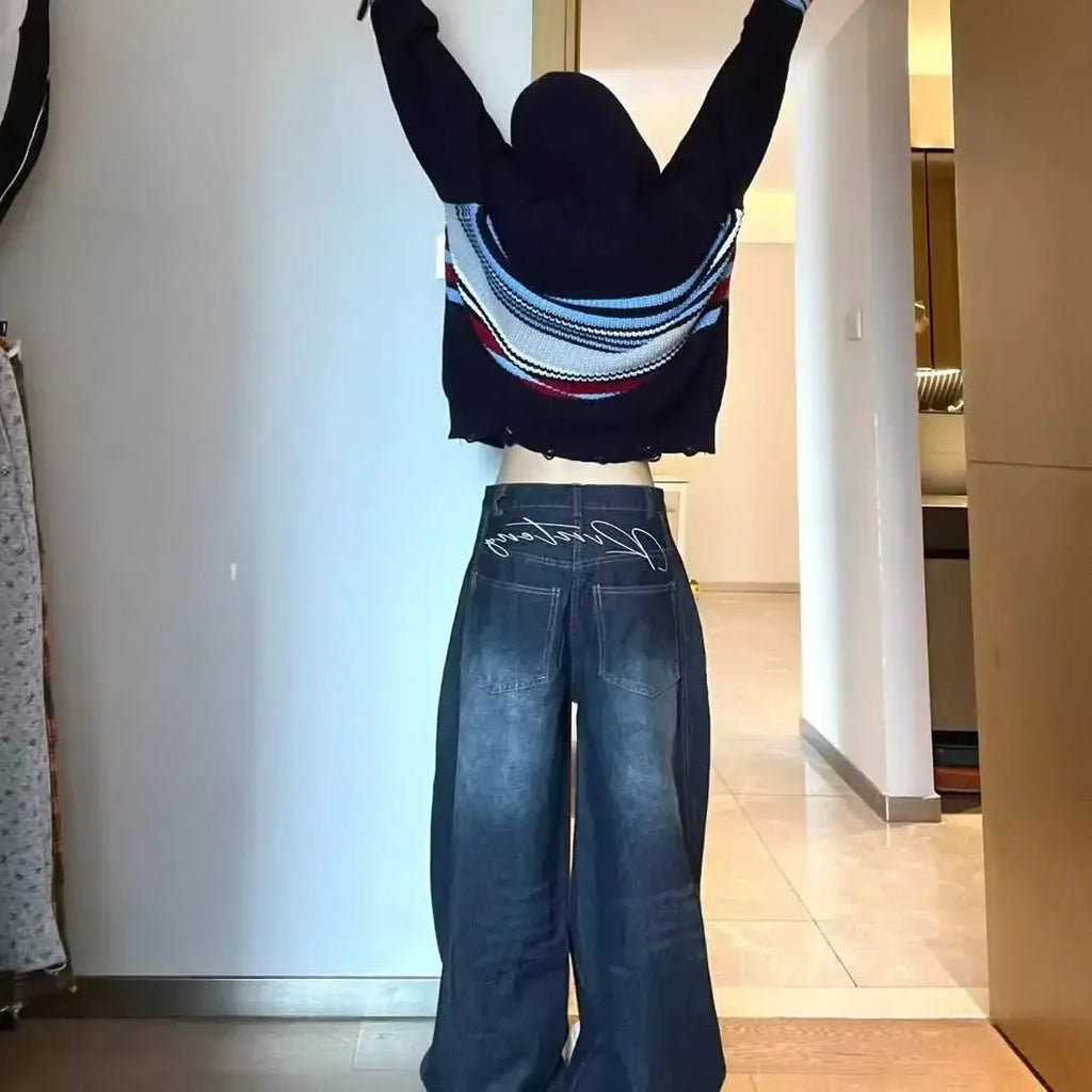 High Waist Wide Leg Denim Jeans