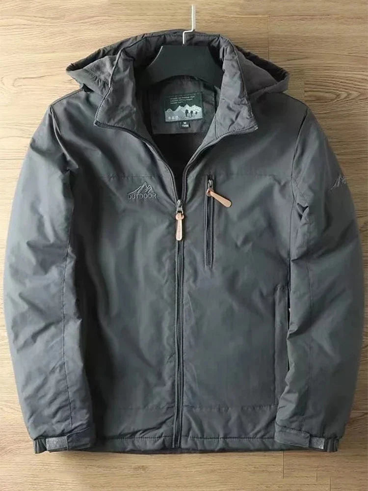 Autumn And Winter Padded And Thickened Outdoor Punching Jacket Casual Warm Tactical Plus Size Jacket Solid Colour Men's Clothing