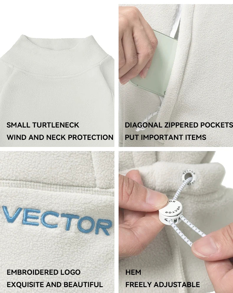Fleece Jacket Woman Men Autumn Winter Warm Coats Clothing Contrast Sleeve Sweatshirt Coats Color Outdoor Jakcets