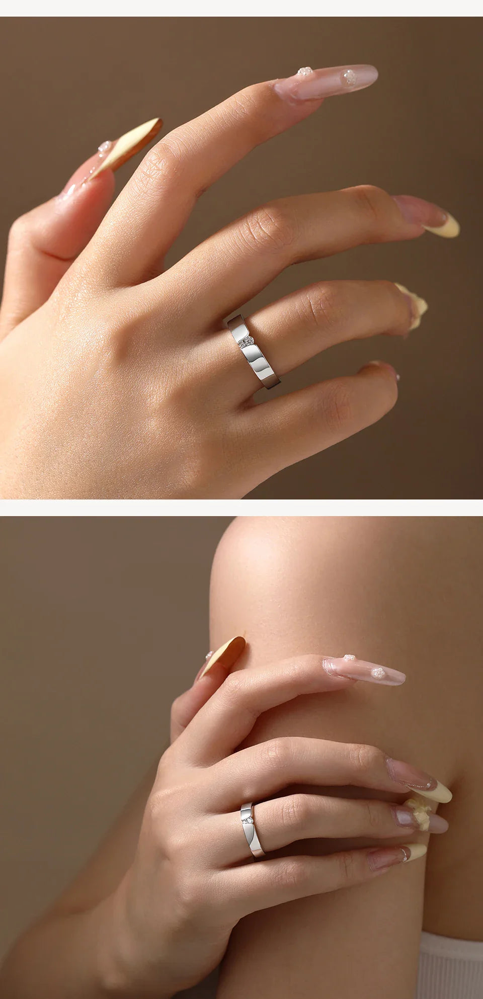 2025 Couple Ring Moissanite Diamond Brushed Design 925 Sterling Silver For Women Men Engagement Wedding Fine Jewelry