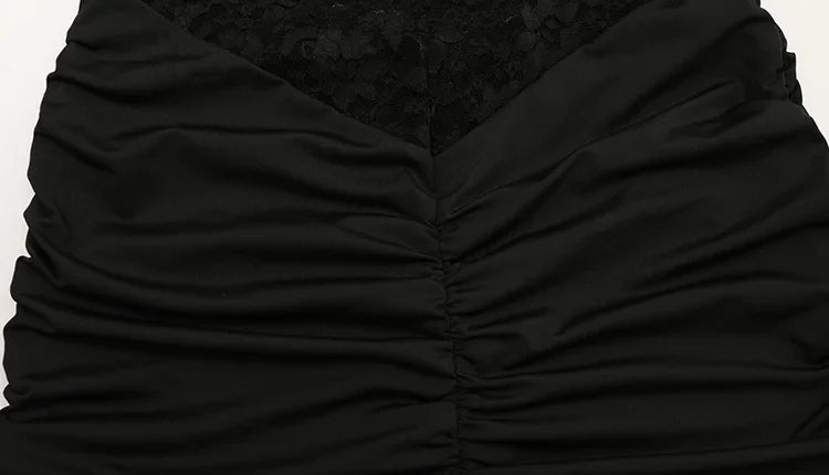 Lace Patchwork Hollow Out Women Dresses Short Sleeve Hip Wrap Sheath Trendy Hot Girl Sexy Club Outfits Female Bodycon