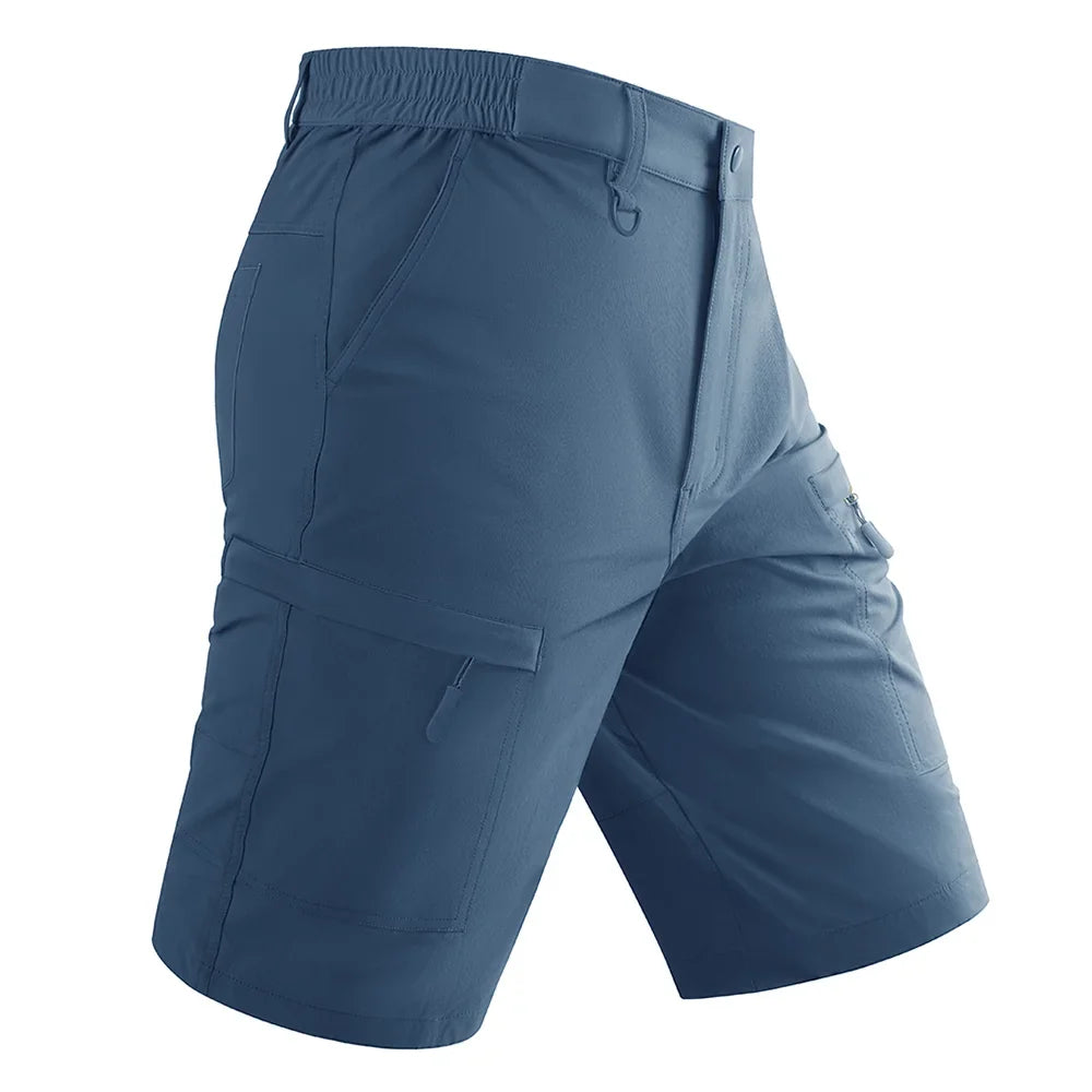 Waterproof Cargo Shorts Men's Summer Quick Dry Hiking Shorts Outdoor Multi-pockets Camping Training Work Shorts Man