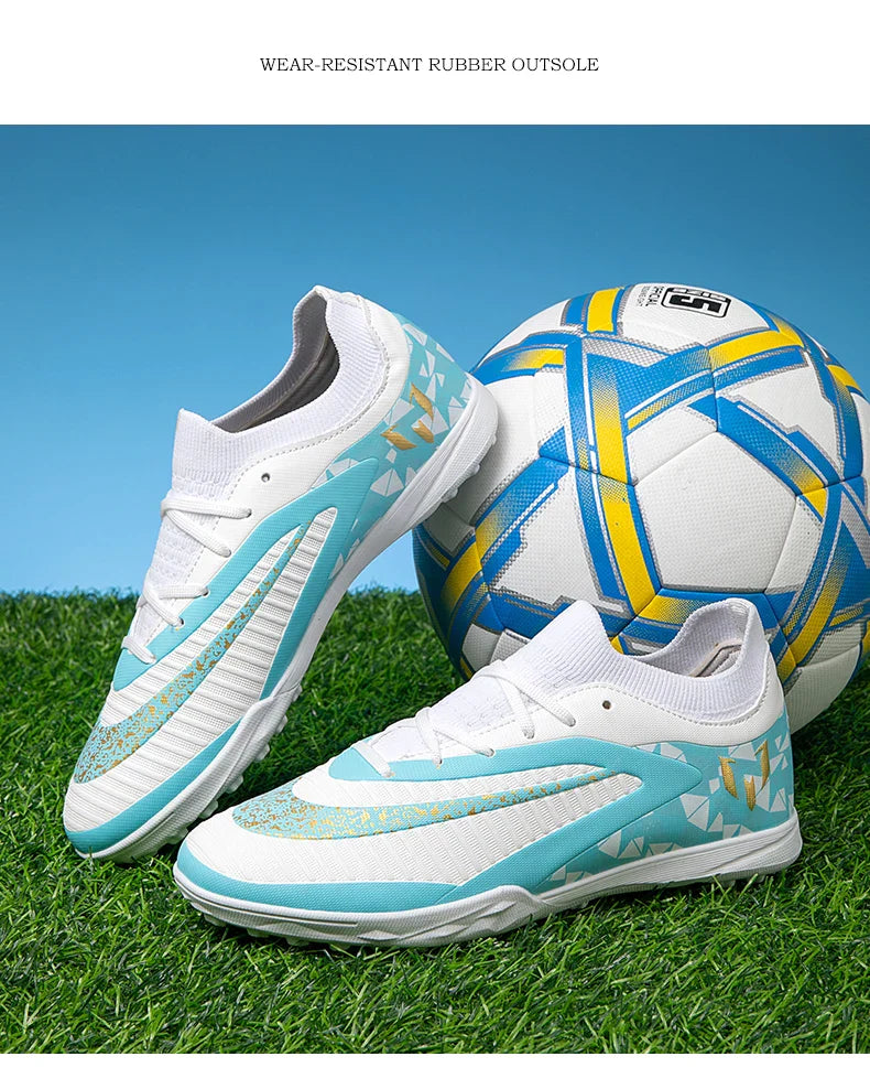 New Kid Match Boys Football Boots Sports Shoes Match Soccer Shoes Outdoor Sneakers Professional Non-Slip Comfortable Unisex
