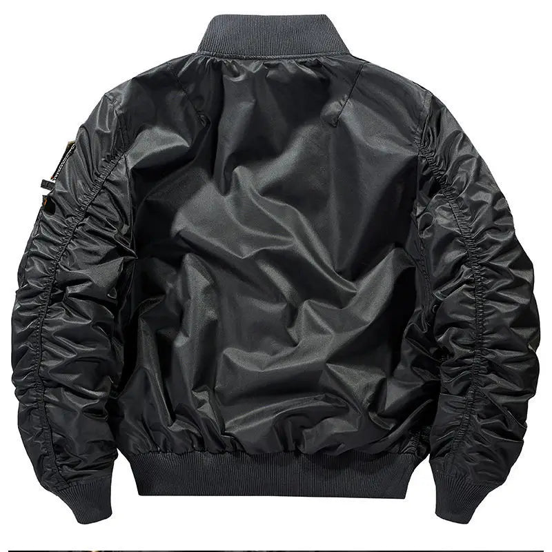 Ma-1 Bomber Jacket Men's Tactical Work Big Pocket Baseball Suit Coat Autumn Vintage Vertical Collar Windproof Motorcycle Jacket
