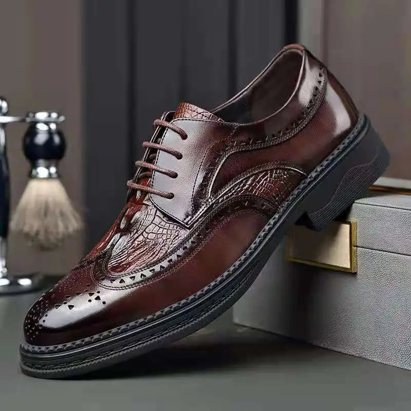 New Handmade Men's Oxford Shoes Leather Brogue Men's Formal Leather Shoes Classic Business Formal Men's Shoes Oxfords