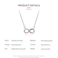 Genuine 925 Sterling Silver Rainbow Color Infinite Love Short Chain Necklace for Women Girl Gift Collar 2020 New SCN402