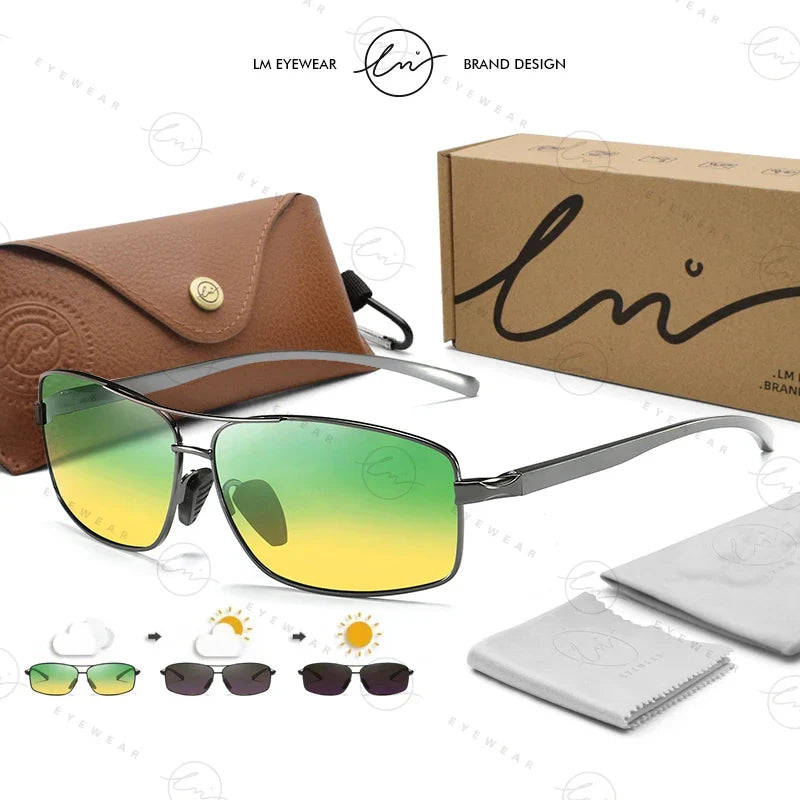 Classic Photochromic Sunglasses Polarized Man Day Night Vison Glasses Woman Chameleon Lens For Driving Goggles Male